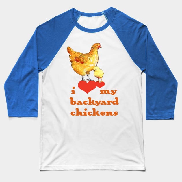 Backyard Chickens Baseball T-Shirt by evisionarts